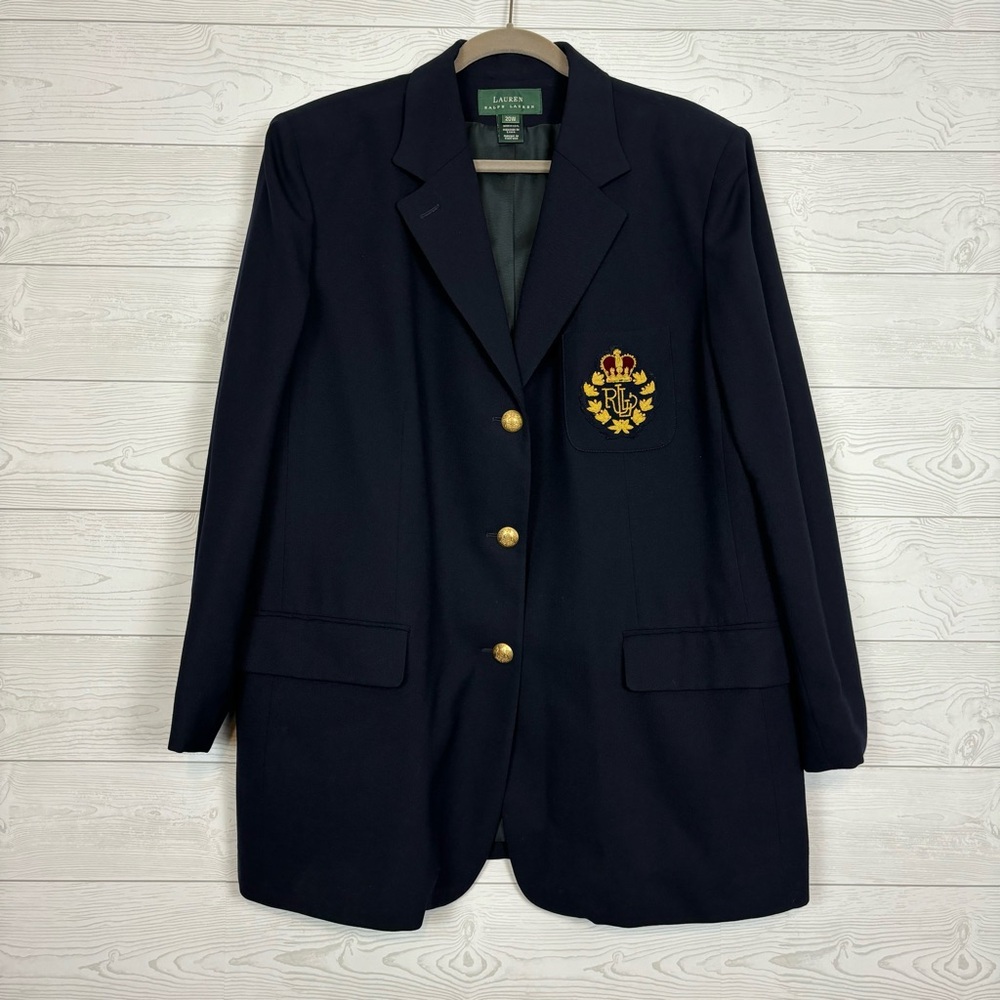 Lauren Ralph Lauren Navy Blazer with Gold Crest Buttons